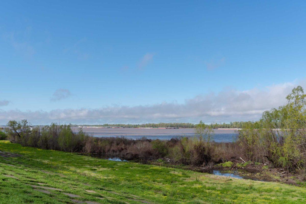 The Mississippi River flows Friday, March 22, 2024, through Baton Rouge, La.