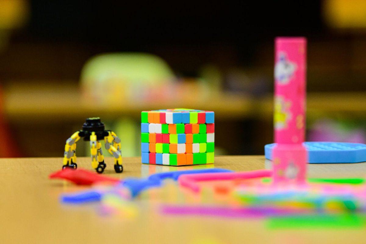 A 5x5 Rubik's cube sits on Thursday, March 7, 2024, in the relaxation room in the LSU Library in Baton Rouge, La.