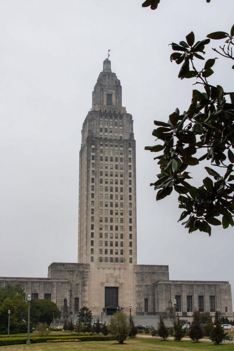 The Louisiana State Capitol sits on a cloudy day on Friday, March 1, 2024, in Baton Rouge, La.