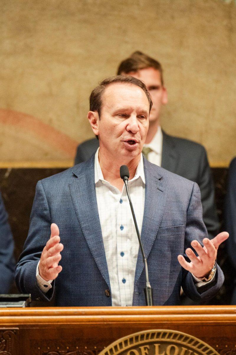 Gov. Jeff Landry speaks Monday, March 25, 2024, during Coastal Day 2024 inside the Louisiana State Capitol.