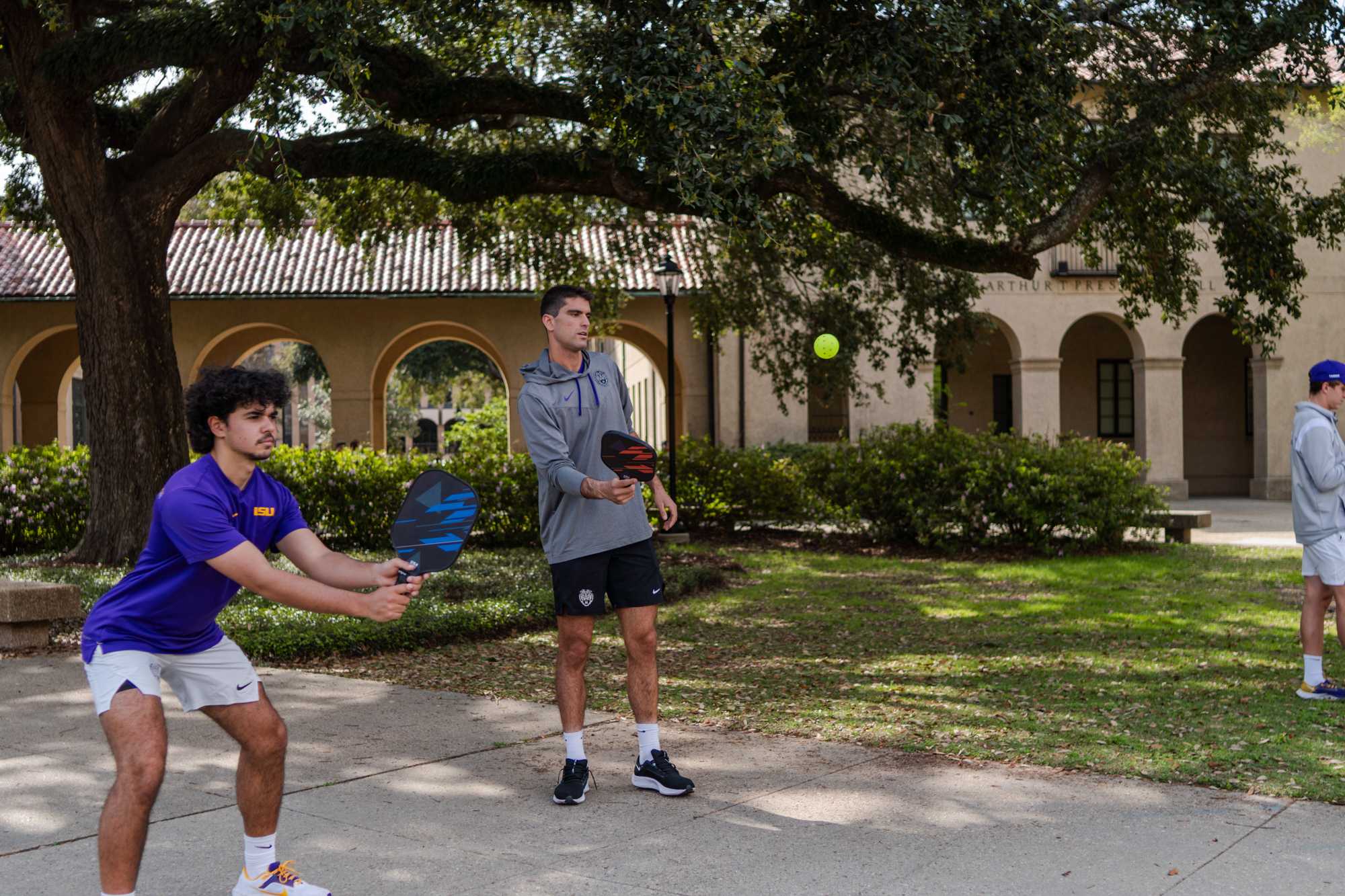 PHOTOS: LSU men's tennis plays pickleball with students in the Quad