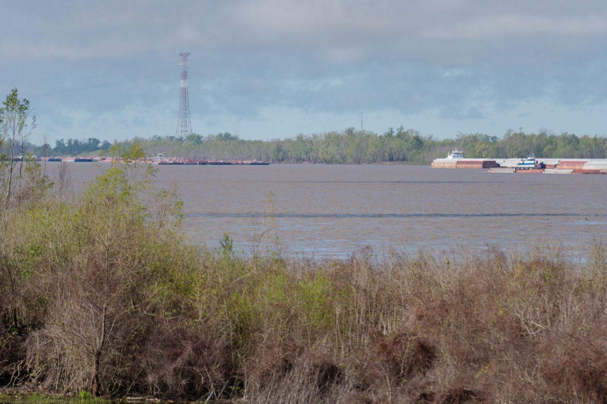 The Mississippi River flows Friday, March 22, 2024, through Baton Rouge, La.