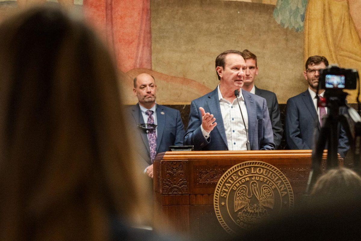 Gov. Jeff Landry speaks Monday, March 25, 2024, during Coastal Day 2024 inside the Louisiana State Capitol.