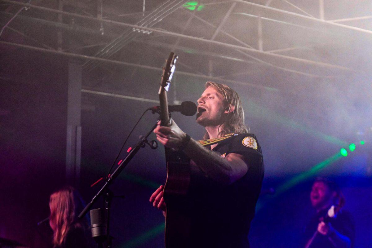 Happy Landing lead singer and guitarist Matty Hendley performs Wednesday, Feb. 28, 2024, at Chelsea&#8217;s Live in Baton Rouge, La.