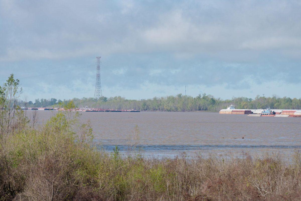 The Mississippi River flows Friday, March 22, 2024, through Baton Rouge, La.