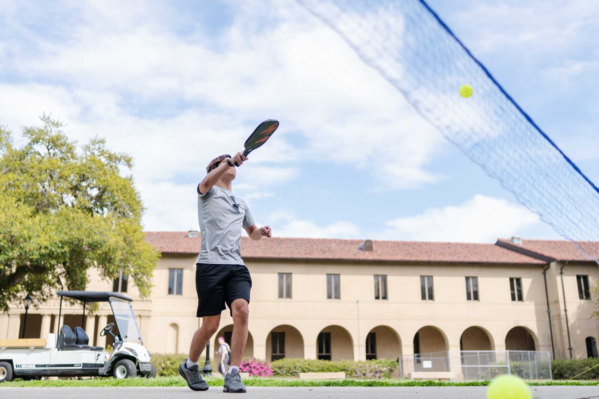 PHOTOS: LSU men's tennis plays pickleball with students in the Quad