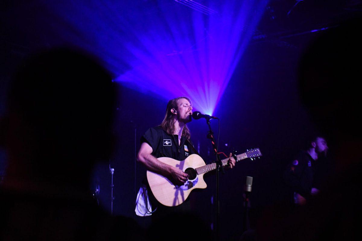 Happy Landing lead singer and guitarist Matty Hendley performs Wednesday, Feb. 28, 2024, at Chelsea&#8217;s Live in Baton Rouge, La.