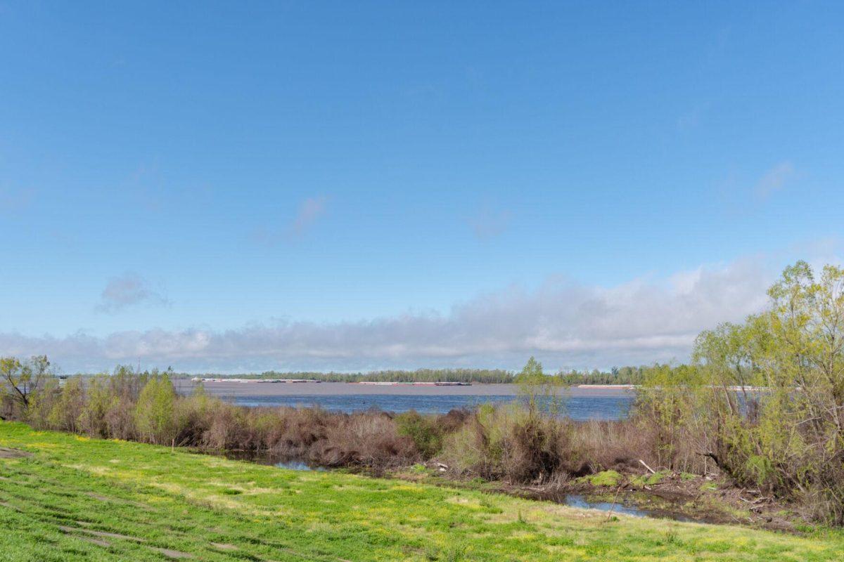 The Mississippi River flows Friday, March 22, 2024, through Baton Rouge, La.