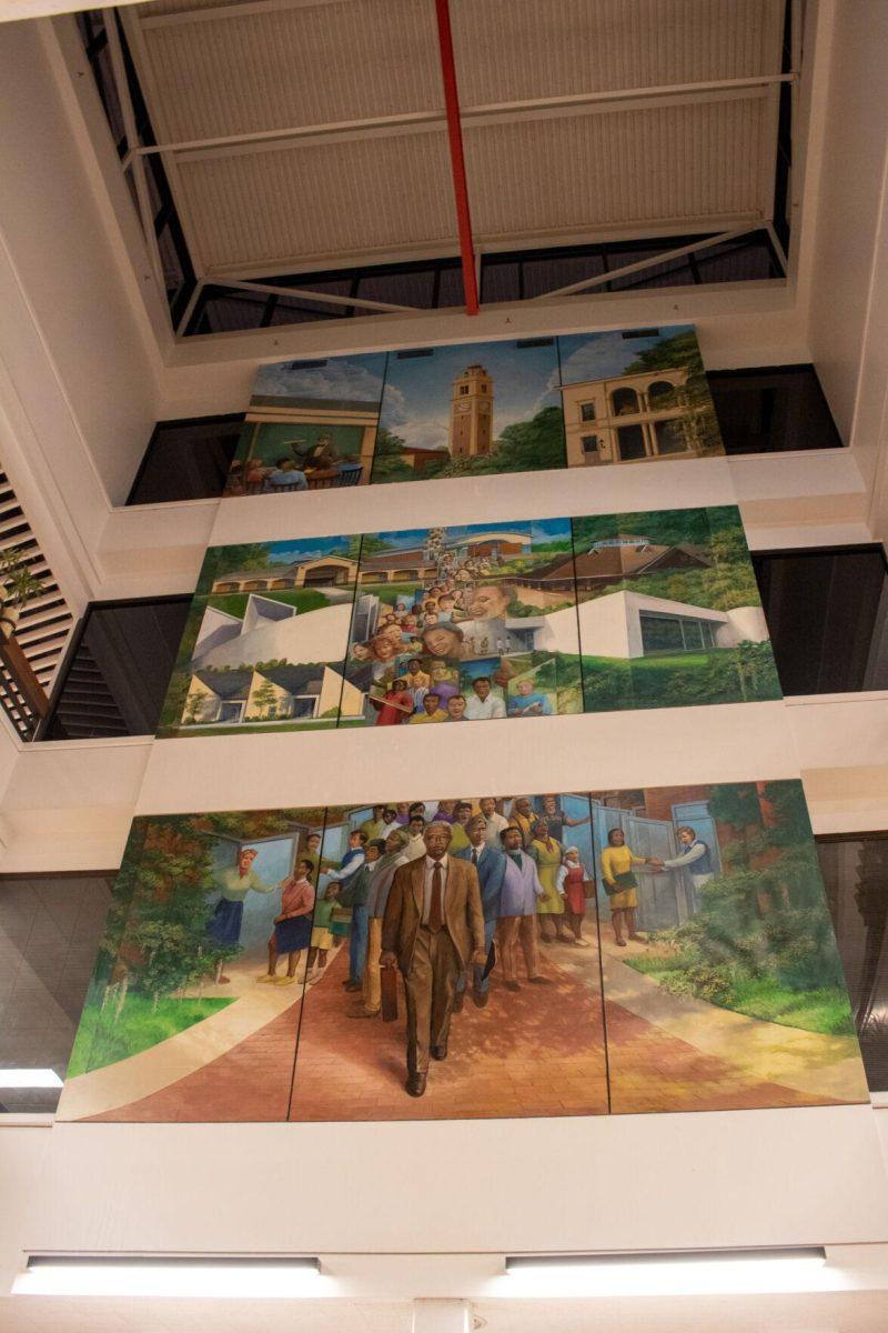 The on-campus mural honors former professor Julian T. White, inside what was formally known as, the Design building on Friday, March 1, 2024, on LSU's campus in Baton Rouge, La.