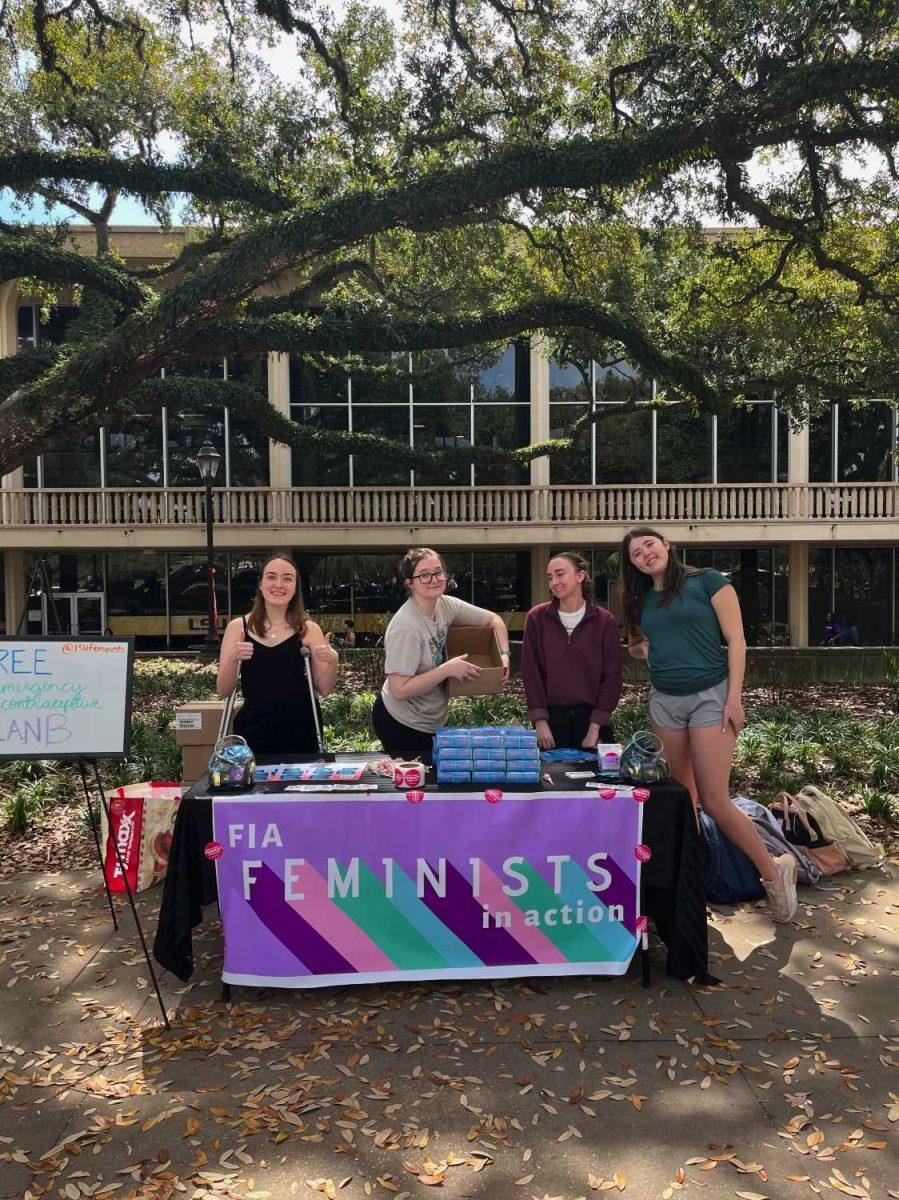 Feminists in Action hand out emergency contraceptives, tabling in early March at Free Speech Alley on LSU's campus in Baton Rouge, La.&#160;