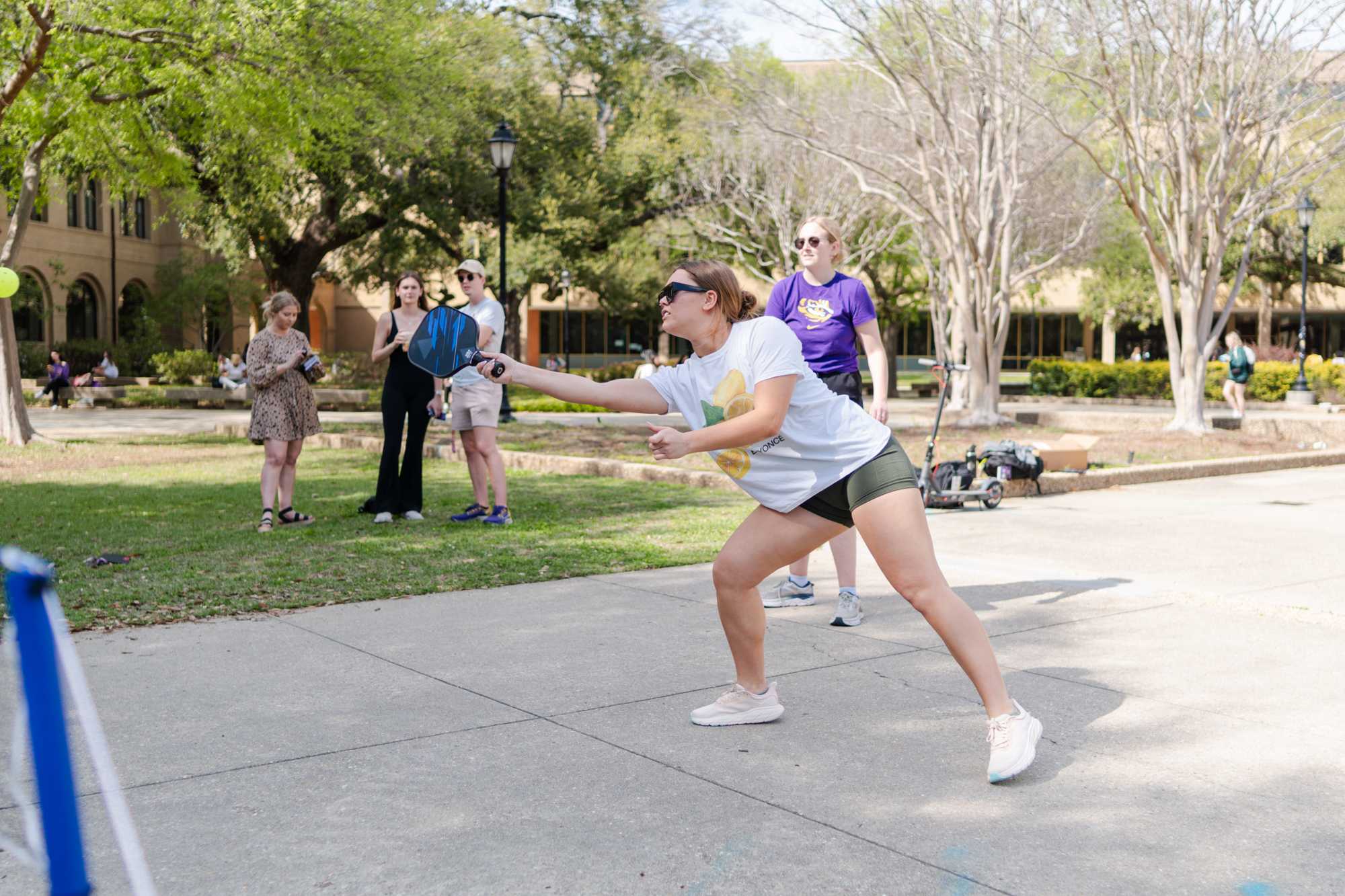 PHOTOS: LSU men's tennis plays pickleball with students in the Quad