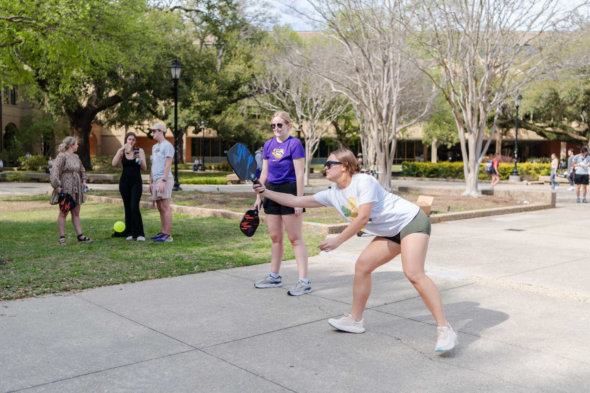 PHOTOS: LSU men's tennis plays pickleball with students in the Quad