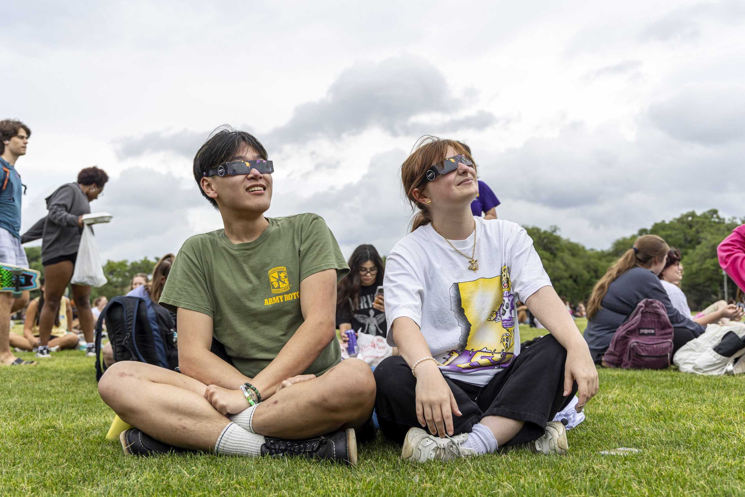 PHOTOS: LSU students gather on the Parade Ground for the 2024 solar eclipse