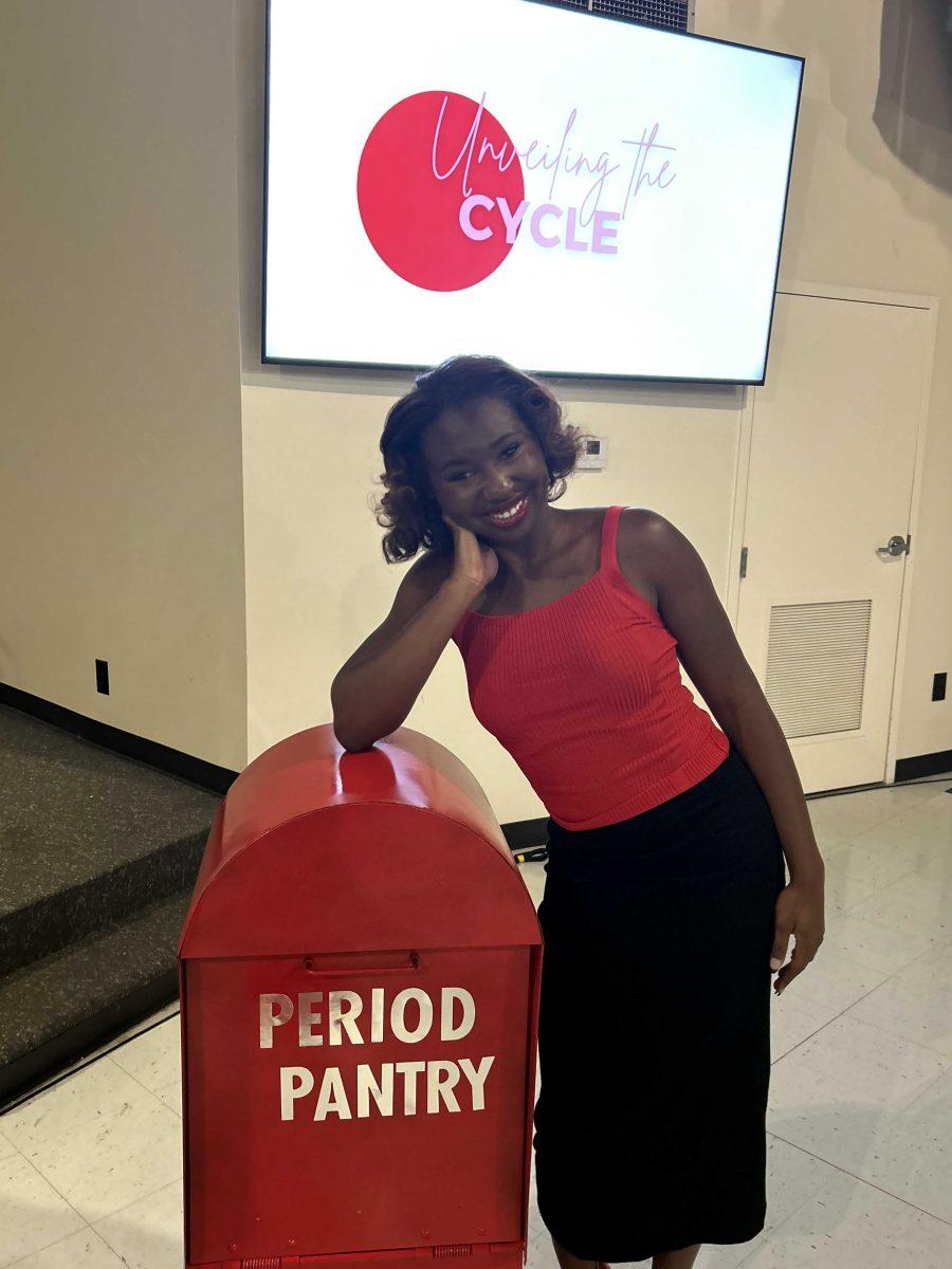 Mackenzie Hervey poses with her creation the "period pantry"&#160;