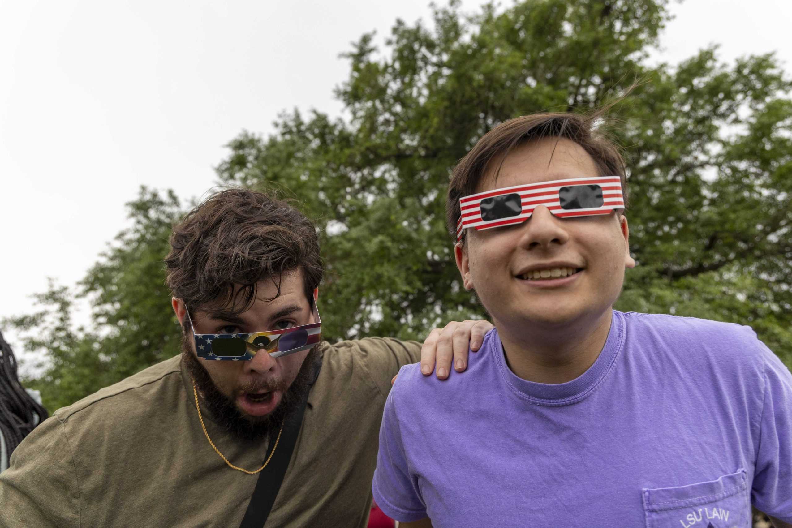 PHOTOS: LSU students gather on the Parade Ground for the 2024 solar eclipse