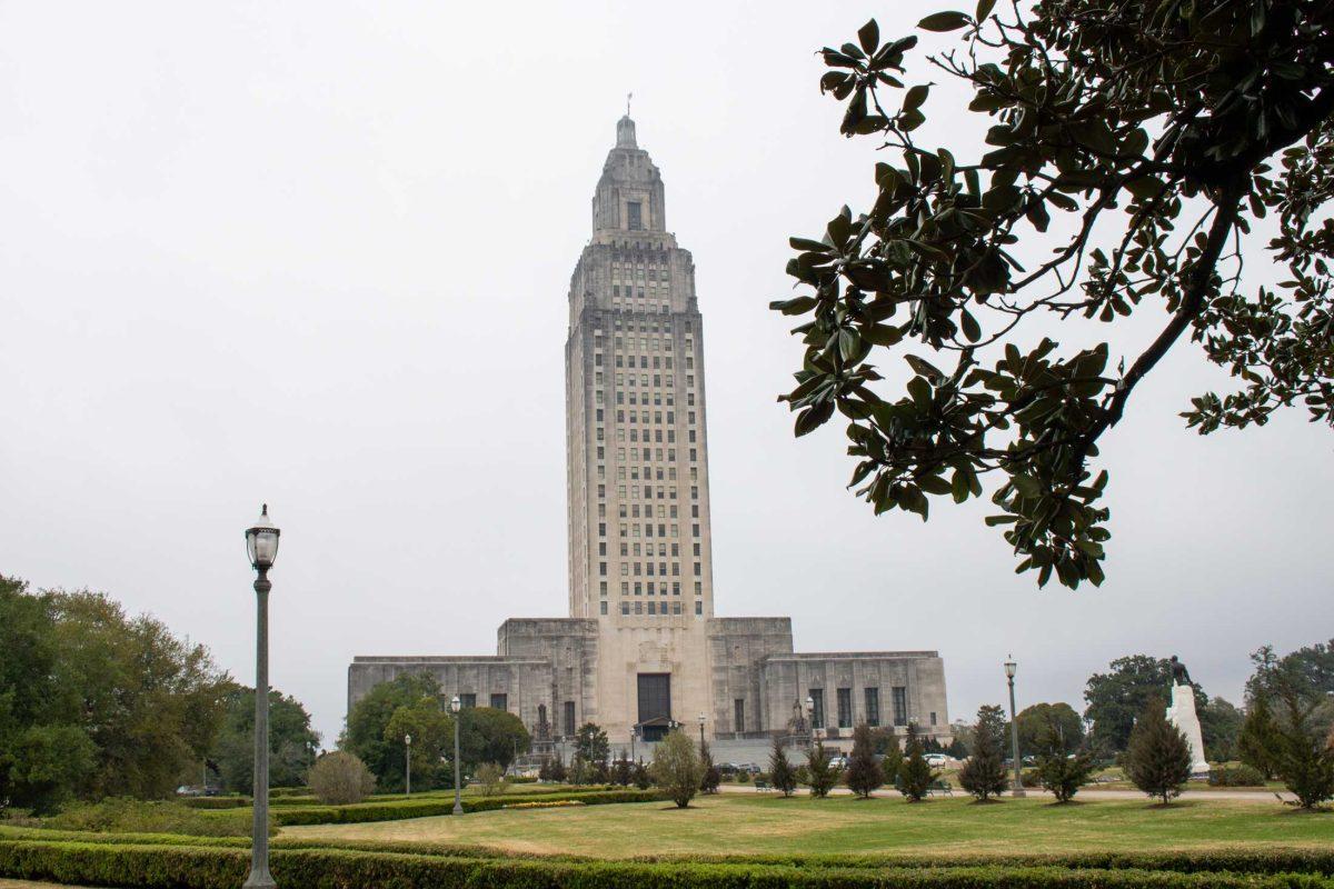 The Louisiana State Capitol sits on a cloudy day on Friday, March 1, 2024, in Baton Rouge, La.