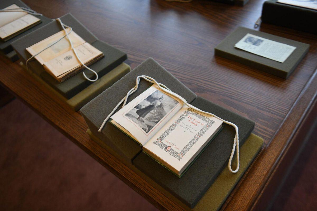 Pieces of poetry sit on display during the Afternoon in the Archives: The Wyatt Houston Day Collection of Poetry by African Americans event at Hill Memorial Library on Thursday, April 18, 2024, on LSU campus in Baton Rouge, La.