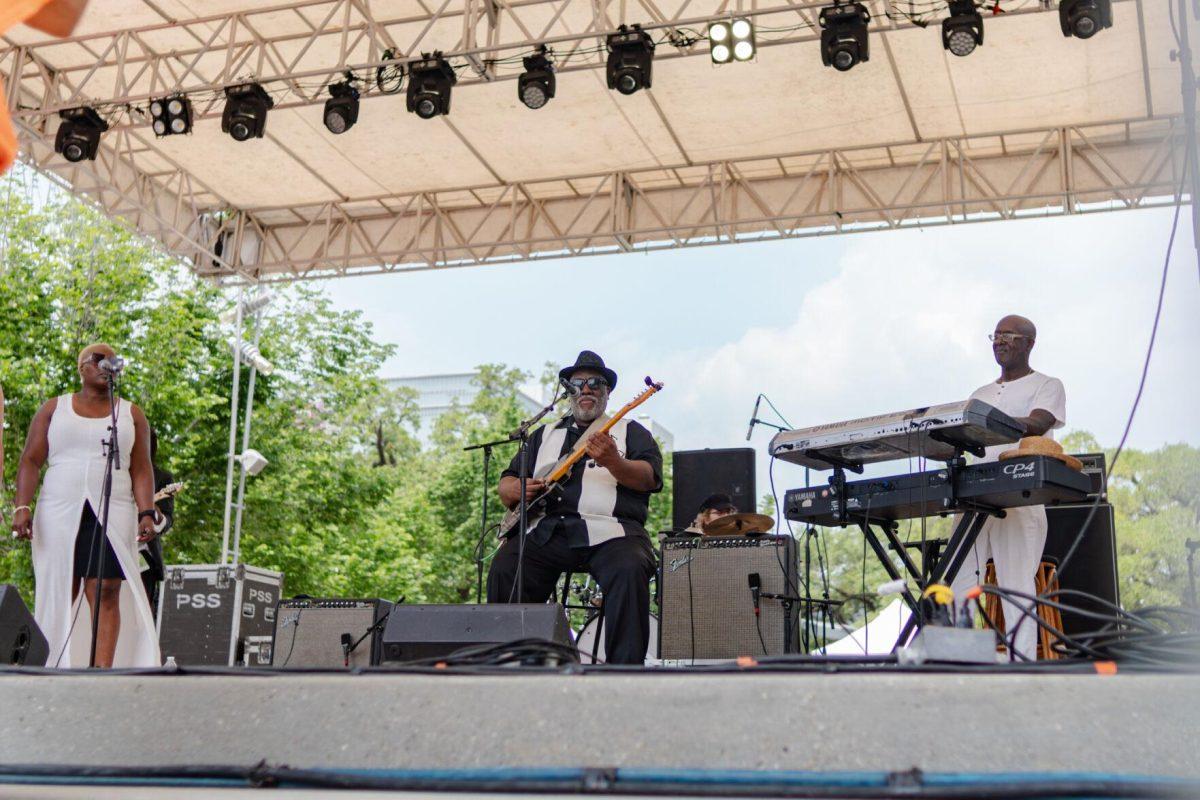Henry Turner Jr. and Flavor perform on stage Saturday, April 20, 2024, at the Baton Rouge Blues Festival.