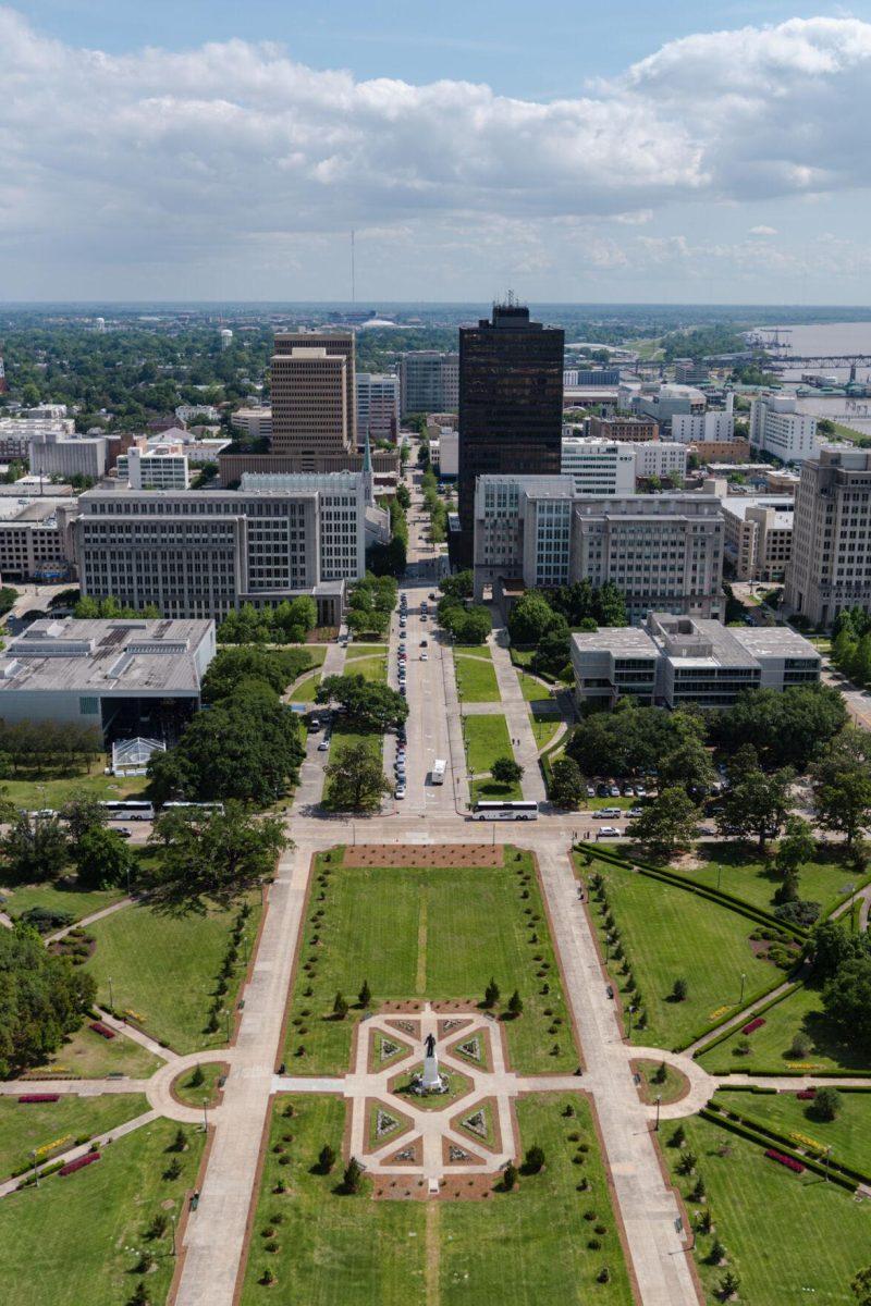 Buildings stand in downtown Baton Rouge Thursday, April 25, 2024, in Louisiana.