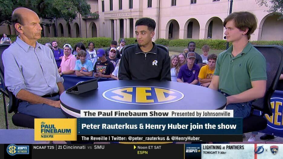 Reveille sports journalists&#160;Peter Rauterkus and Henry Huber appear on The Paul Finebaum Show.