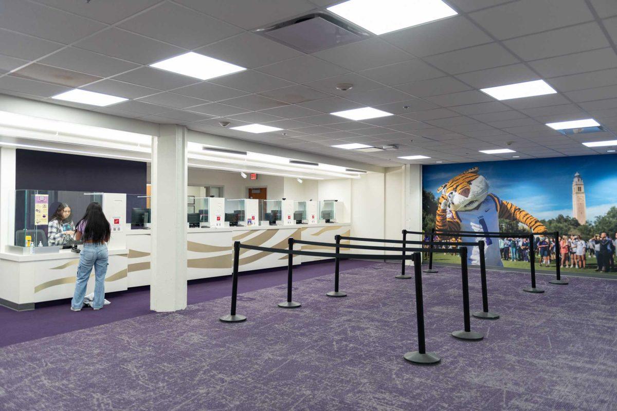 The Tiger Card Office sits mostly empty Tuesday, April 9, 2024, on the 1st floor of LSU's Student Union in Baton Rouge, La.