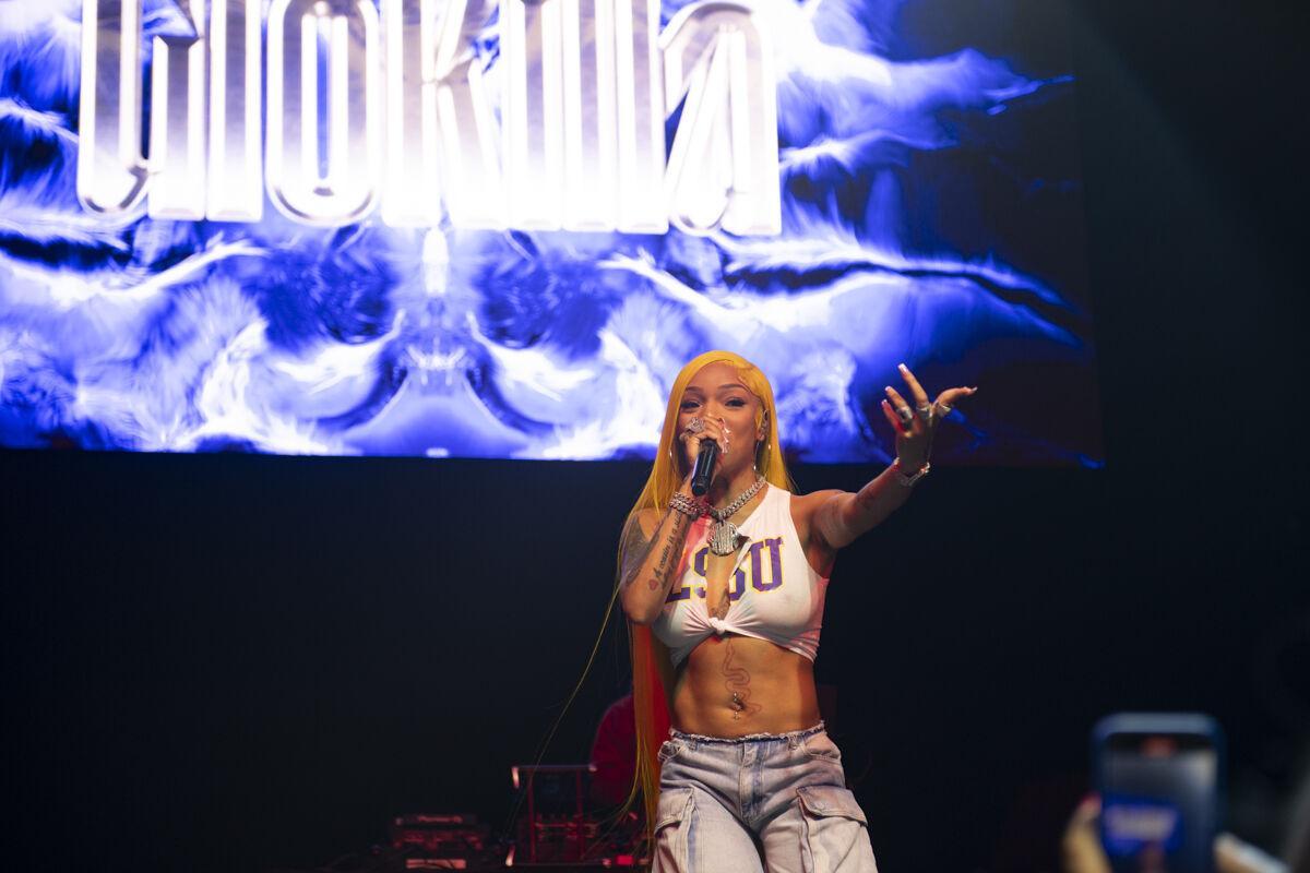 American rapper GloRilla performs Thursday, April 25, 2024, during LSU Student Government&#8217;s annual Groovin&#8217; concert at the Pete Maravich Assembly Center in Baton Rouge, La.