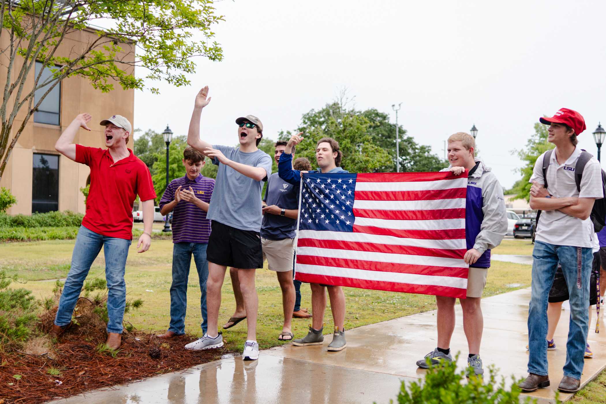 PHOTOS: Pro-Palestinian protesters march at LSU, counter-protesters march alongside