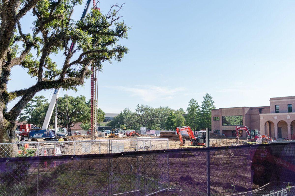 Construction equipment sits where the Dairy Store was Wednesday, May 15, 2024, on South Stadium Drive in Baton Rouge, La.