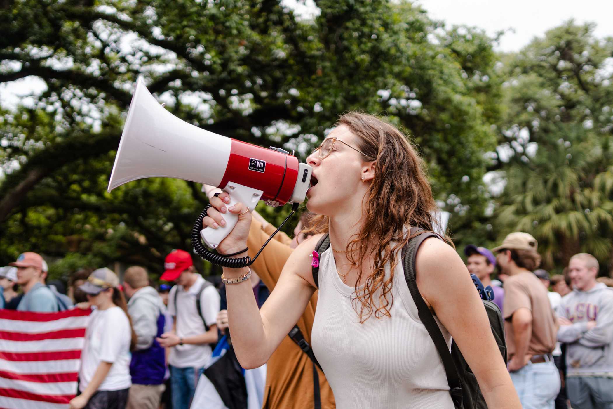 PHOTOS: Pro-Palestinian protesters march at LSU, counter-protesters march alongside