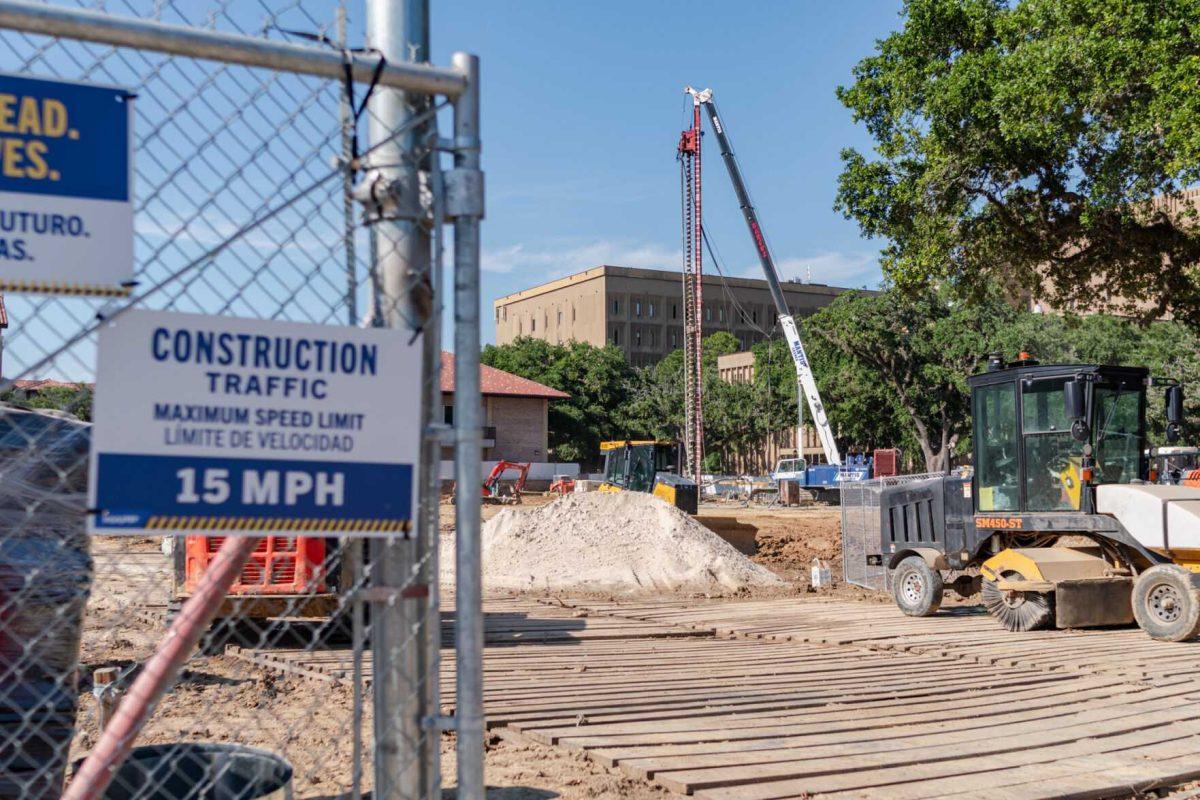 Construction equipment sits where the Dairy Store was Wednesday, May 15, 2024, on South Stadium Drive in Baton Rouge, La.