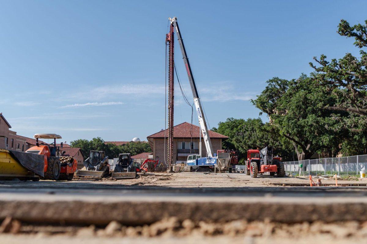 Construction equipment sits where the Dairy Store was Wednesday, May 15, 2024, on South Stadium Drive in Baton Rouge, La.