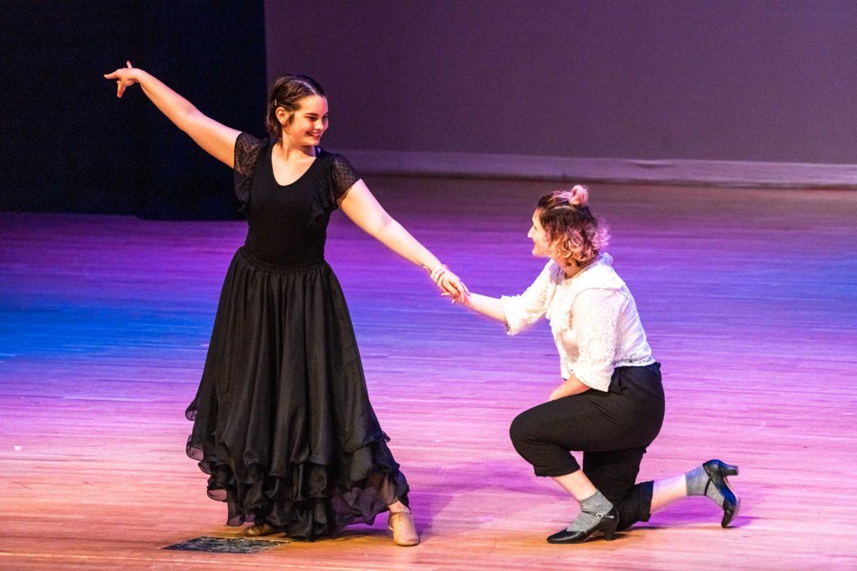 Students ballroom dance during the International Fusion performance Thursday, April 6, 2023, at the LSU Student Union Theatre in Baton Rouge, La.