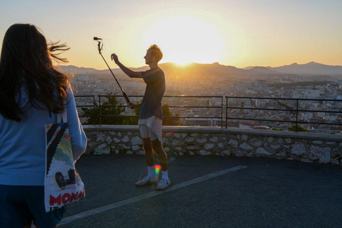 LSU mass communication Junior Ben Hagen videos the sunrise in Marseille, France on Tuesday, July 23, 2024.