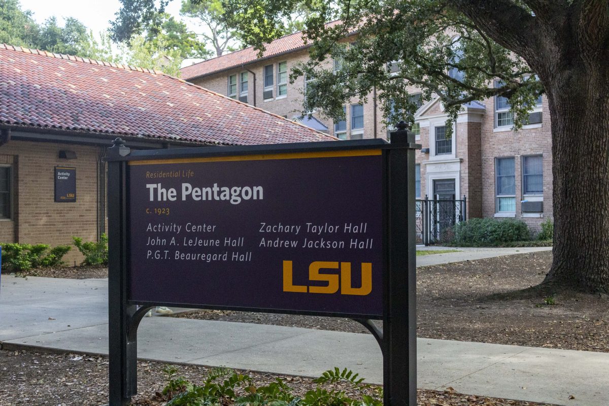 The Pentagon sits, Thursday, Oct. 5, 2023, on LSU's campus.