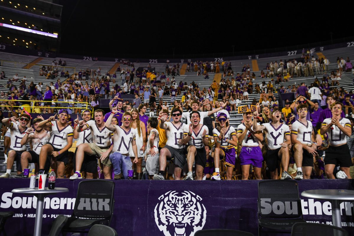 <p>LSU fans cheer from the student section on Saturday, Sept. 7, 2024, during LSU’s 44-21 win against Nicholls at Tiger Stadium in Baton Rouge, La.</p>