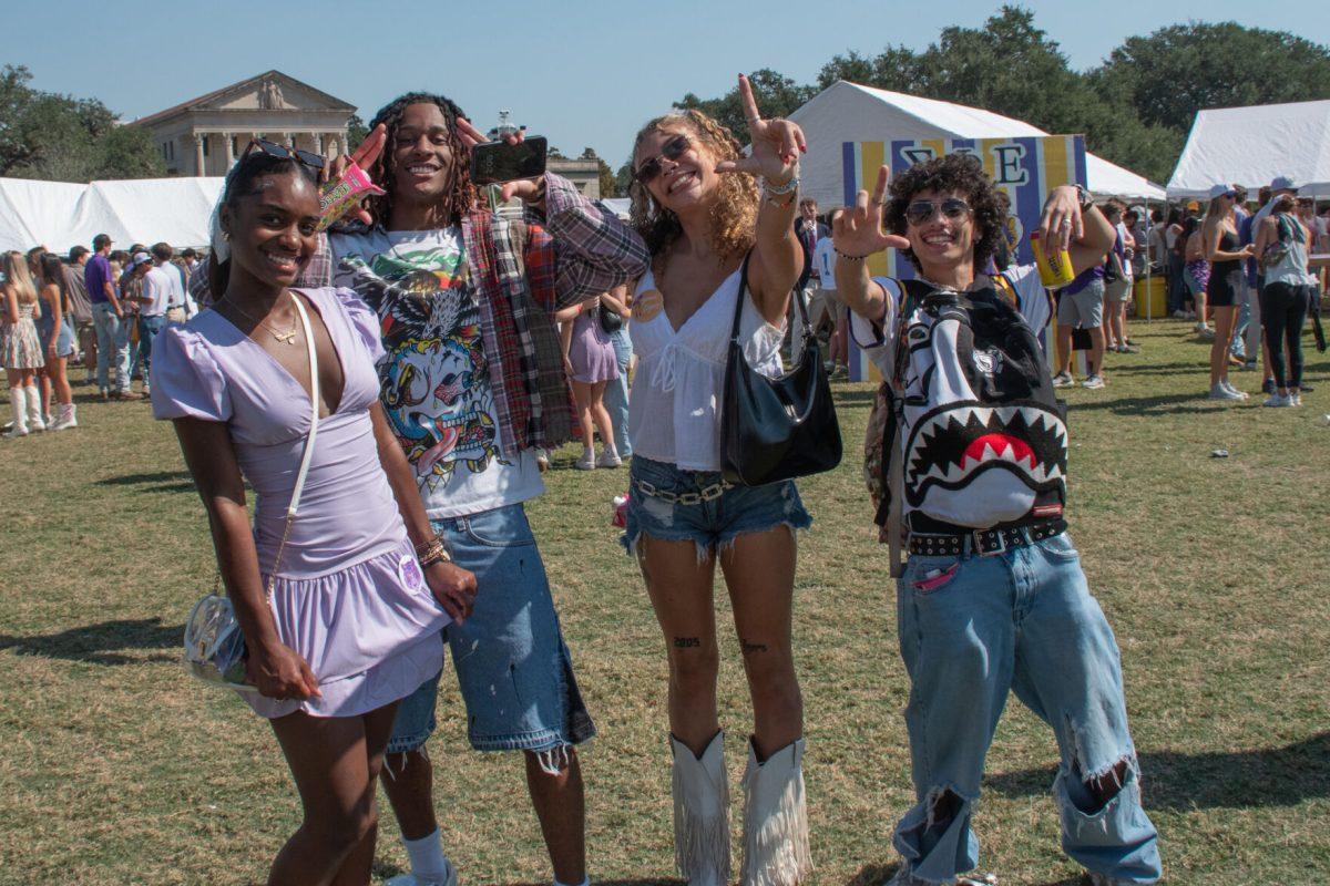 LSU students check out Greek life tailgates on the Parade Grounds on Oct. 12, 2024, in Baton Rouge, La.
