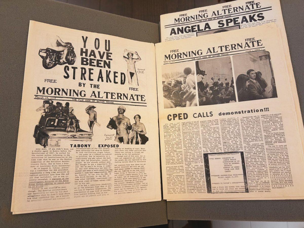 Photo from Vintage Voices: About a Century of Shenanigans in the LSU Student Press on Sept. 27, at the Hill Memorial Library in Baton Rouge, La.