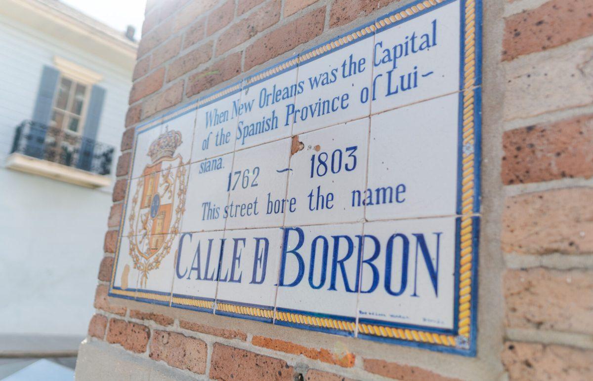 A Bourbon Street sign using the Spanish name in New Orleans, Tuesday, Oct. 1, 2024.