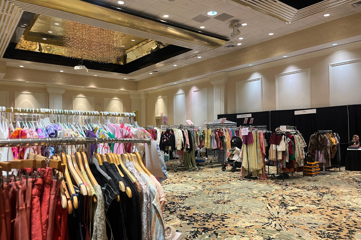 Clothes lined up at the fifth annual Boutique Blowout.