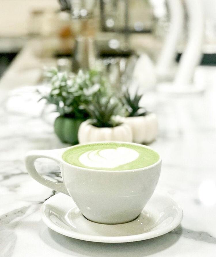 The Maple Hazelnut Matcha Latte at Lighthouse Coffee