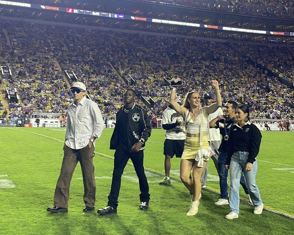 LSU honors Summer 2024 Olympians on Saturday, Nov. 9, 2024, during halftime show of LSU vs. Alabama football game&#160;in Baton Rouge, La.