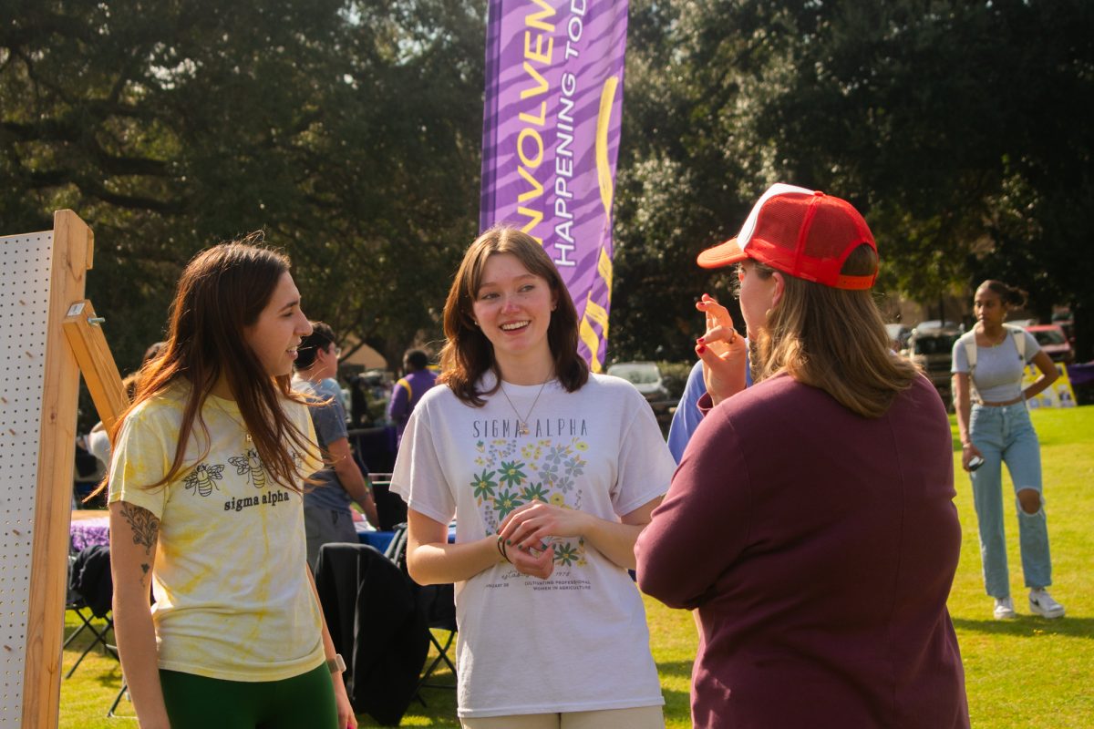 LSU students gather Wednesday, Jan. 29, 2025, during Involvement Fest on the Parade Grounds at LSU in Baton Rouge, La.