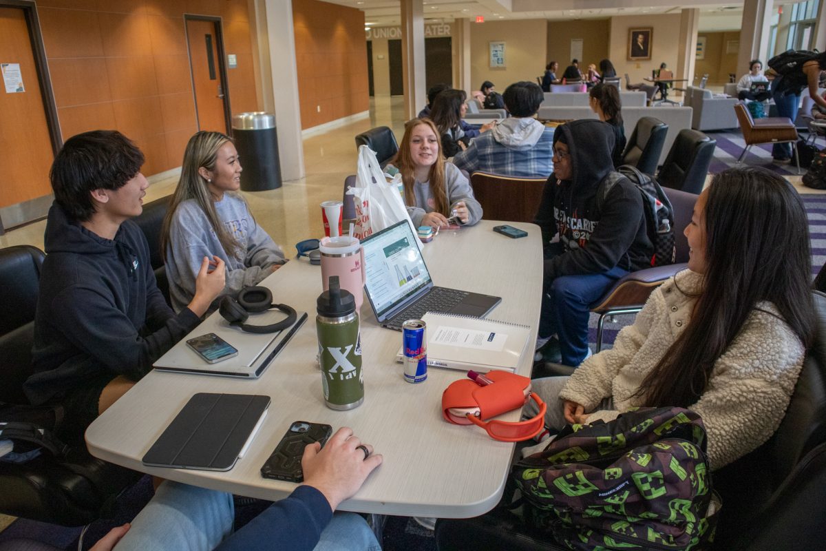 Students laugh together Friday, Jan. 17, 2024, at the LSU Student Union in Baton Rouge, La.