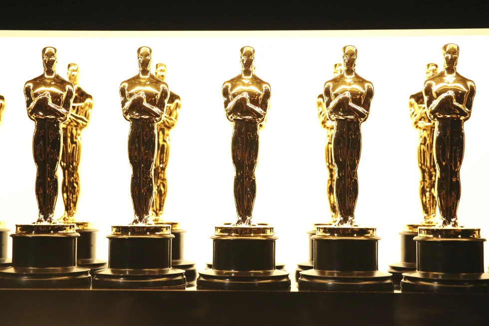 Oscar statuettes appear backstage at the Oscars in Los Angeles on Feb. 26, 2017.