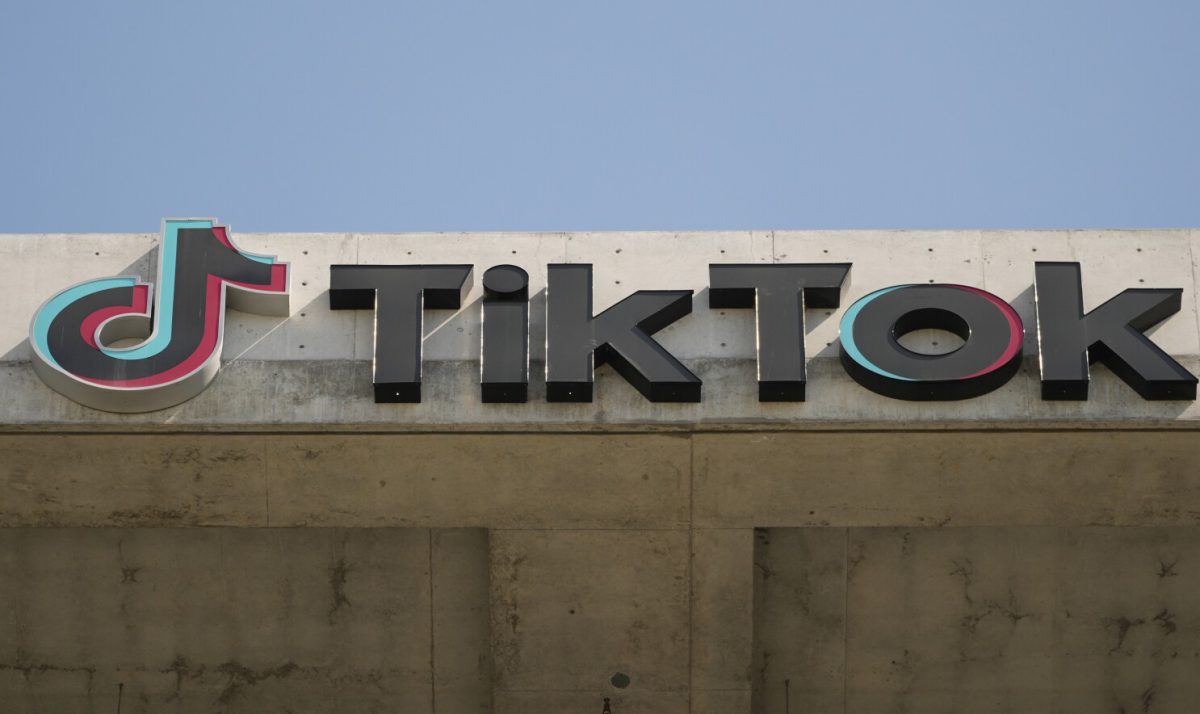 A TikTok sign is displayed on their building in Culver City, Calif., March 11, 2024.