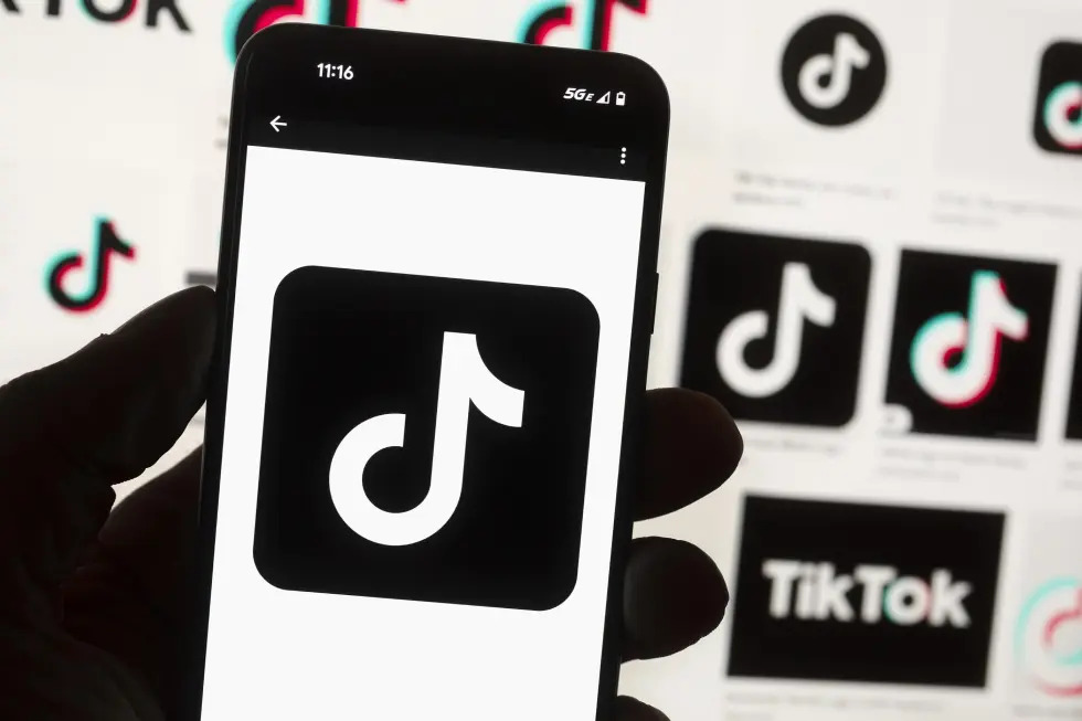 The TikTok logo is seen on a cell phone on Oct. 14, 2022, in Boston.