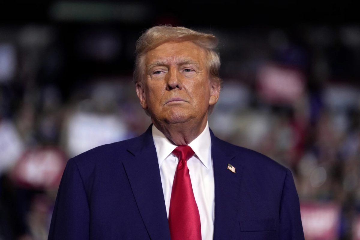 Republican presidential nominee former President Donald Trump speaks at a campaign rally at the Mohegan Sun Arena at Casey Plaza, Saturday, Aug. 17, 2024. in Wilkes-Barre, Pa. 