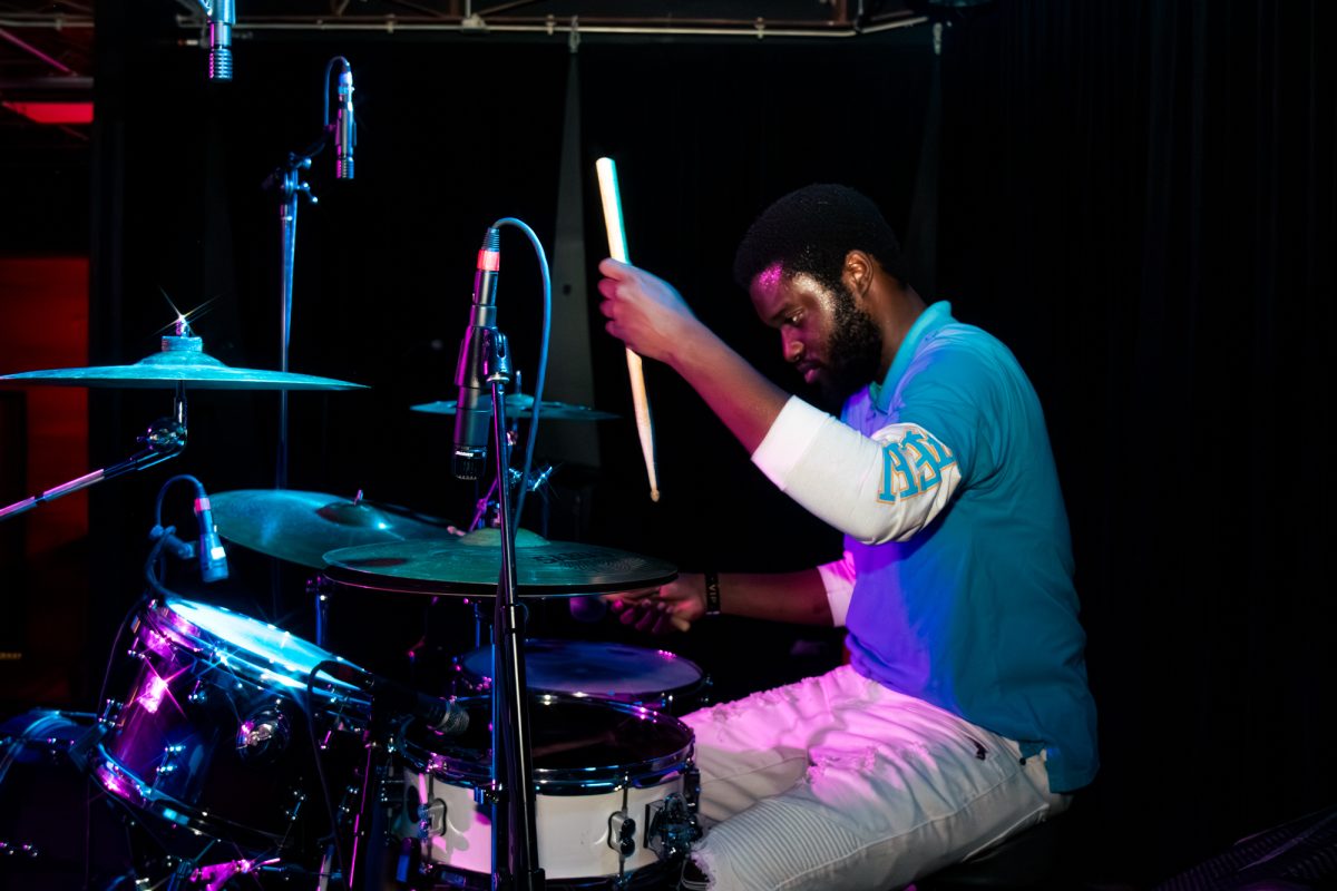 ISSY drummer Jabaric Brown plays Thursday, Jan. 30, 2025, at Chelsea's Live in Baton Rouge, La.