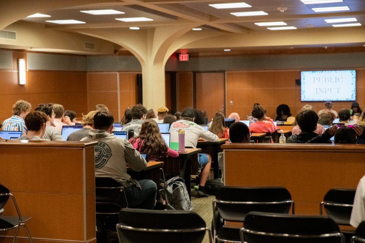 LSU Student Government Senate members sit on Wednesday, Feb. 12, 2025, in the Capital Chambers in the LSU Student Union in Baton Rouge, La.