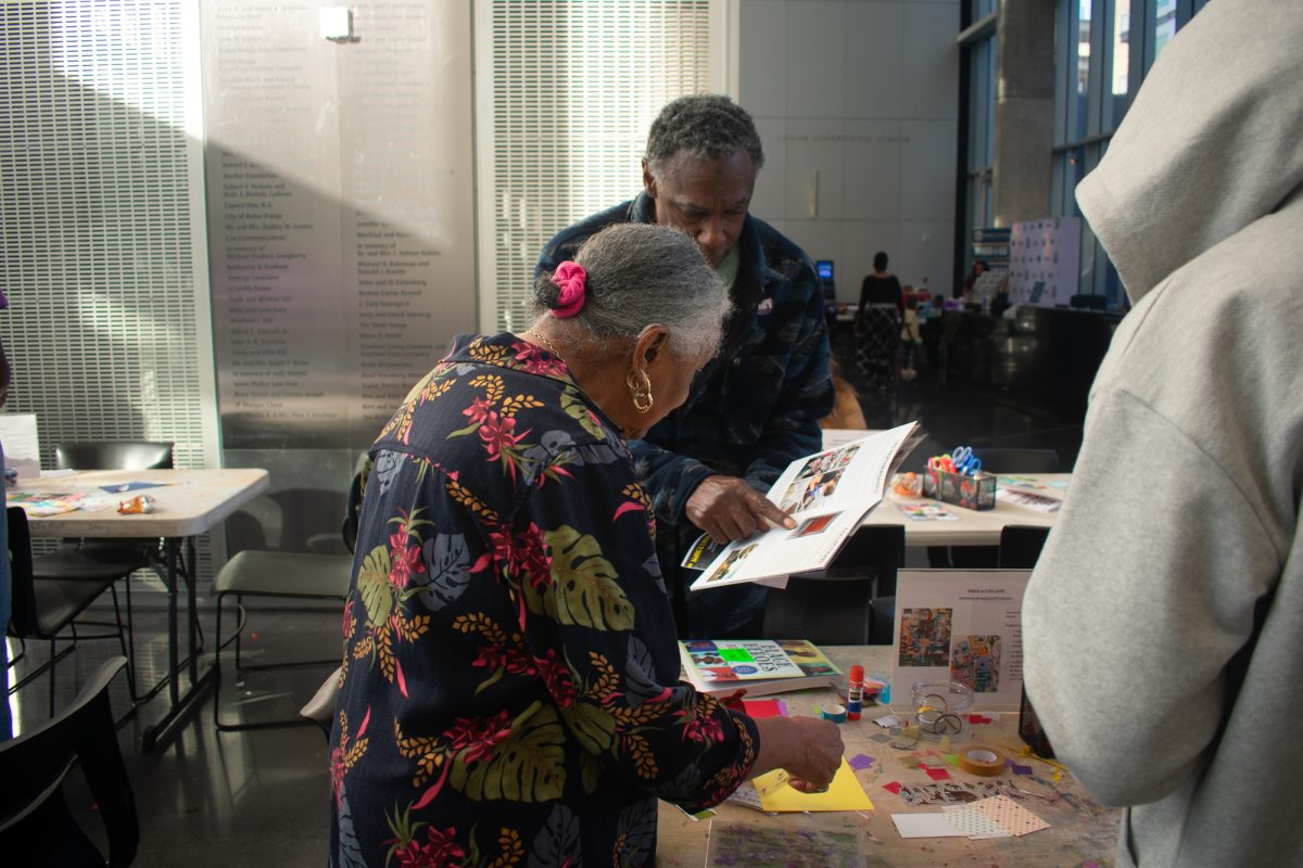 People create collages in celebration of Black History Month Sunday, Feb. 2 ,2025, at the LSU Museum of Art in Baton Rouge, La.